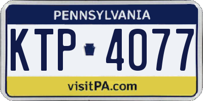 PA license plate KTP4077