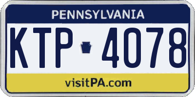 PA license plate KTP4078