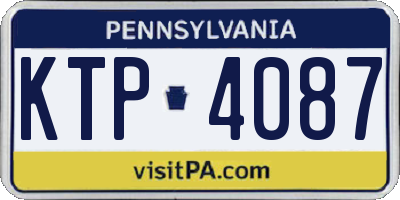 PA license plate KTP4087