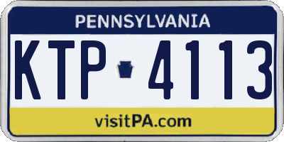 PA license plate KTP4113