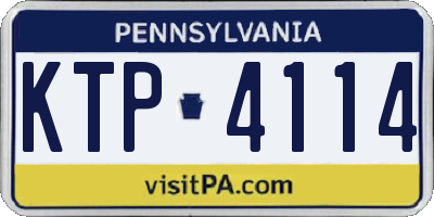 PA license plate KTP4114