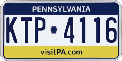 PA license plate KTP4116