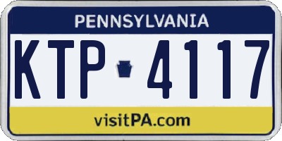 PA license plate KTP4117