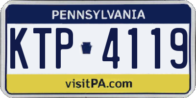 PA license plate KTP4119