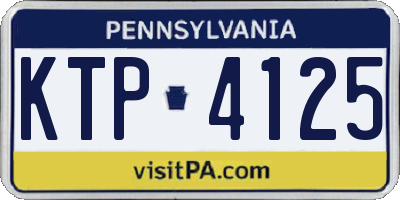 PA license plate KTP4125