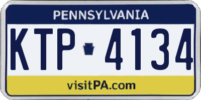 PA license plate KTP4134