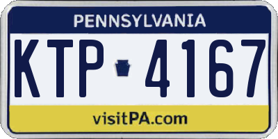 PA license plate KTP4167