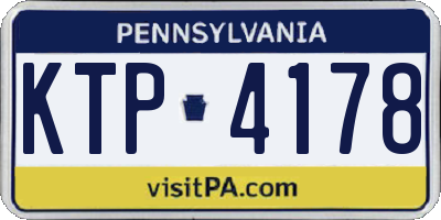 PA license plate KTP4178