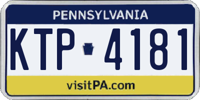 PA license plate KTP4181