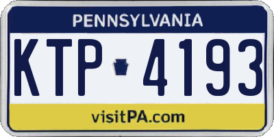 PA license plate KTP4193