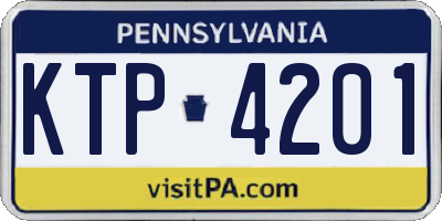 PA license plate KTP4201