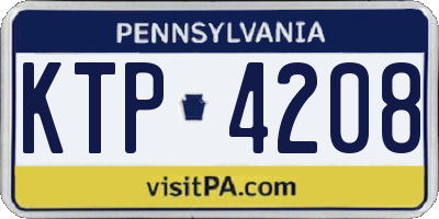PA license plate KTP4208