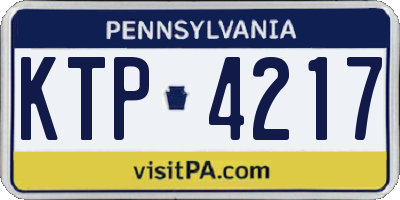 PA license plate KTP4217
