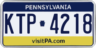 PA license plate KTP4218