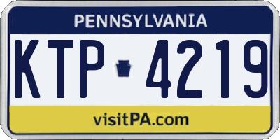 PA license plate KTP4219