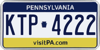 PA license plate KTP4222