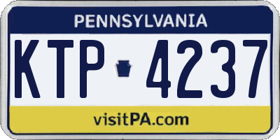 PA license plate KTP4237