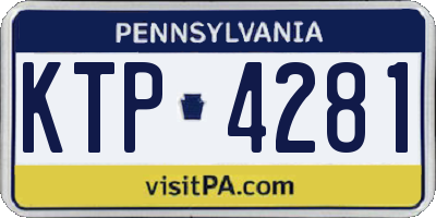 PA license plate KTP4281