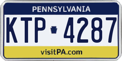 PA license plate KTP4287