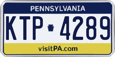 PA license plate KTP4289
