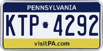 PA license plate KTP4292