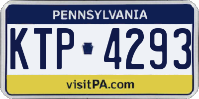 PA license plate KTP4293