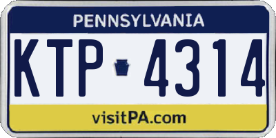 PA license plate KTP4314