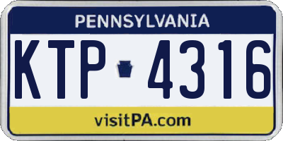 PA license plate KTP4316