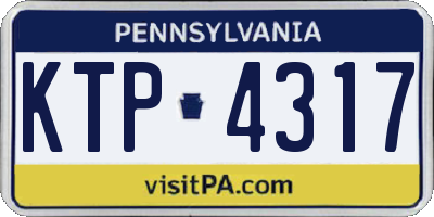 PA license plate KTP4317