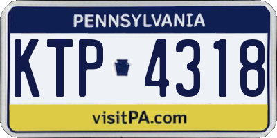 PA license plate KTP4318