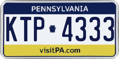PA license plate KTP4333