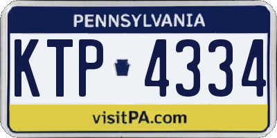PA license plate KTP4334