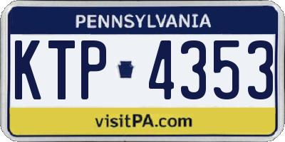 PA license plate KTP4353