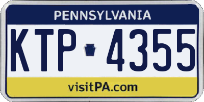 PA license plate KTP4355