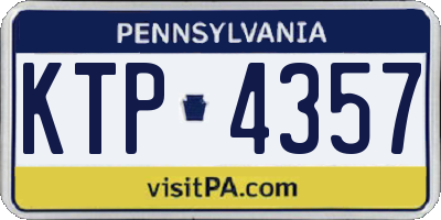 PA license plate KTP4357