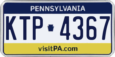 PA license plate KTP4367