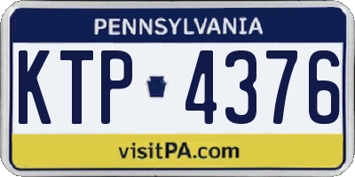 PA license plate KTP4376