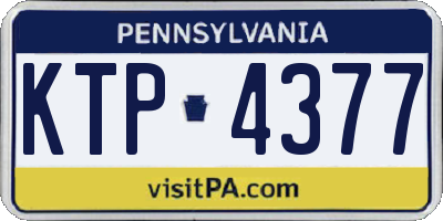 PA license plate KTP4377