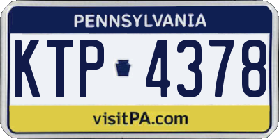 PA license plate KTP4378