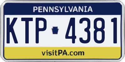 PA license plate KTP4381