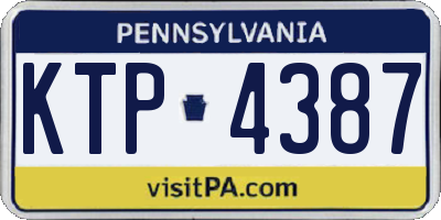 PA license plate KTP4387