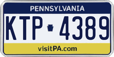 PA license plate KTP4389