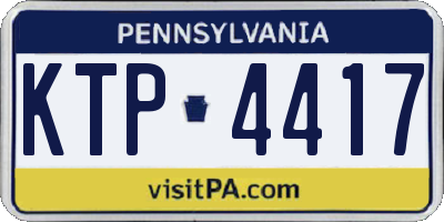 PA license plate KTP4417