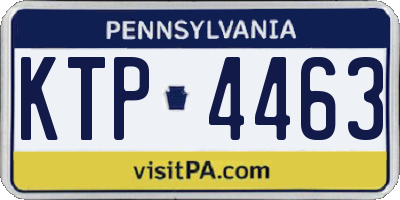 PA license plate KTP4463