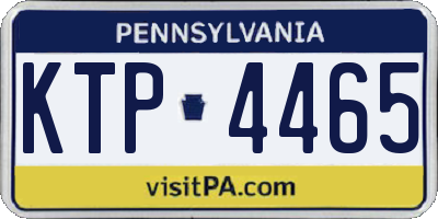 PA license plate KTP4465