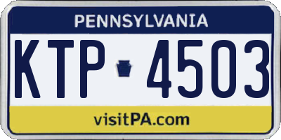 PA license plate KTP4503