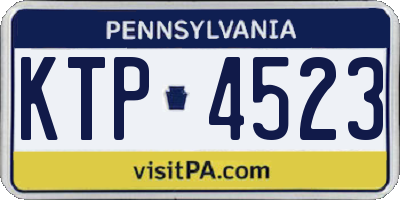 PA license plate KTP4523