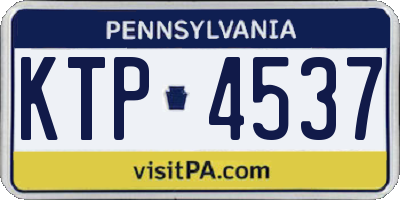 PA license plate KTP4537