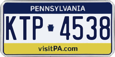 PA license plate KTP4538