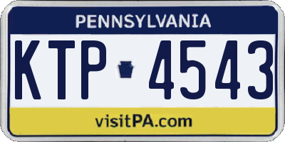PA license plate KTP4543